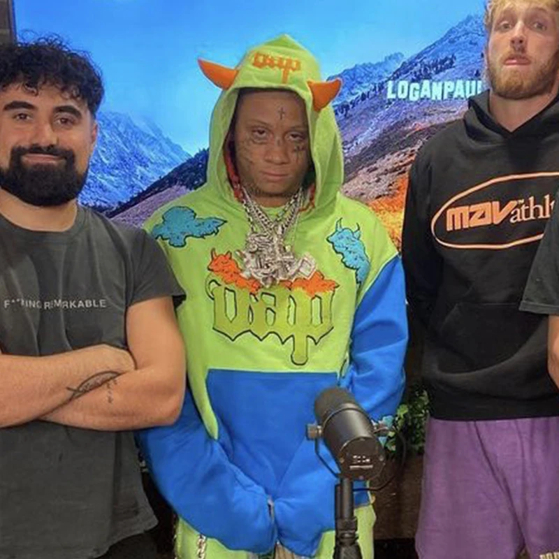 

Худи Trippie Redd Demons at Play Bla с элементами в виде рогов и хвоста, игривый свитшот, модный молодежный дизайн, осенняя коллекция