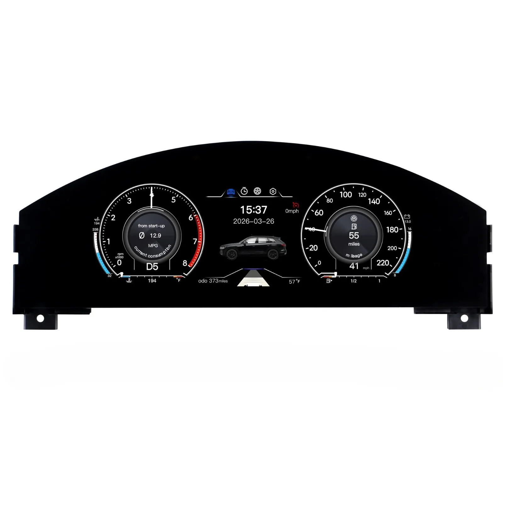 Upgrade LCD Digital Cluster Speedometer Instrument With Carplay New Auto Meter Phaeton 2004-2014