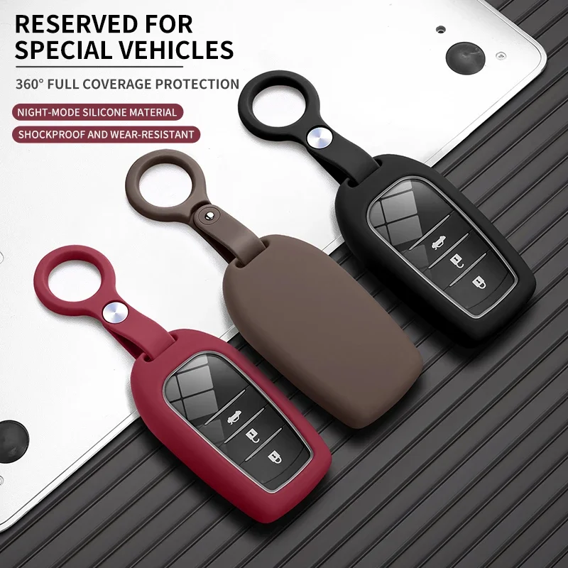 For Camry Corolla RAV4 Highlander Avalon Sienna Venza 4Runner Car Key Case Cover Liquid Silicone Remote Fob Protector Shell