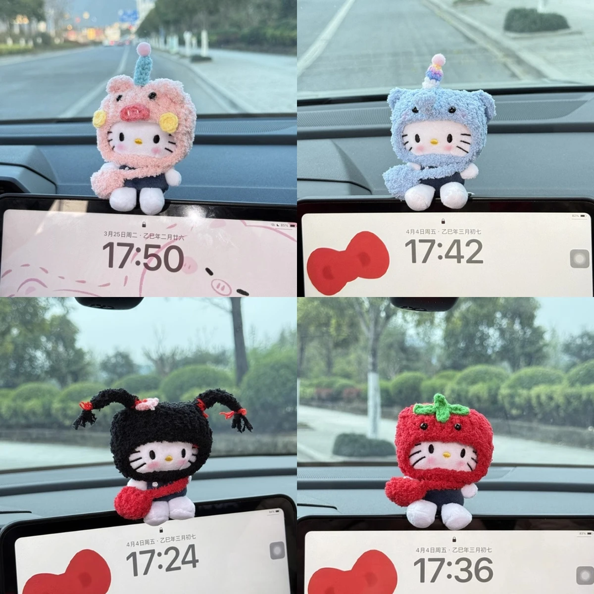 

Hello Kitty Cute Pink Headset Cat Car Pendant Hanging Decoration Center Console Decoration Ornament