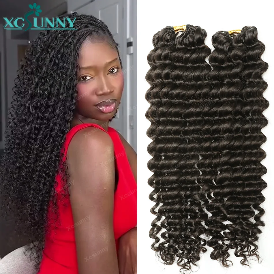 

Глубокие волны, вязанные крючком человеческие волосы, предварительно разделенные крючком наращивание человеческих волос без узлов для косичек, без выпадения, можно использовать повторно