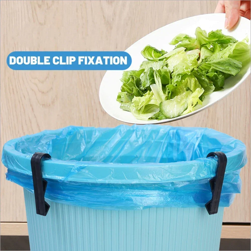 36/2pcs Garbage Bin Fixed Clip Waste Basket Rubbish Bag Anti-Slip Holder Clamp Snack Bag Sealing Clips Kitchen Storage Organizer