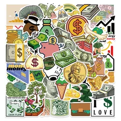 50pcs Money Cash Graffiti Stickers Pack Laptop Scrapbook Skateboard Phone Stationery Suitcase DIY Sticker Journaling Materials