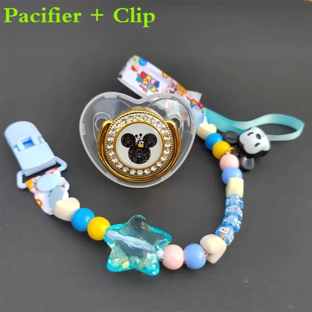 New Kawaii Print Personalized pacifier clip with English name Bling Silicone BPA Free Boys & Girls Baby sucking chupeter 0-24M images - 6