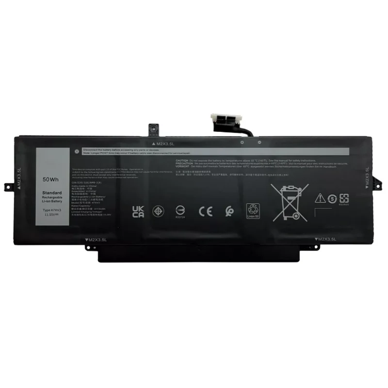 New 11.55V 50Wh 47XV3 Laptop Battery Lithium-ion for Dell Latitude 9330 2-in-1 Series 05Y3T9 GK1M0 31CP5/73/78 Rechargeable