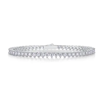 5.6cttw 3mm D color VVS Moissanite bubble tennis bracelet 925 sterling silver platinum plated fine jewelry shine forever 16.5-19