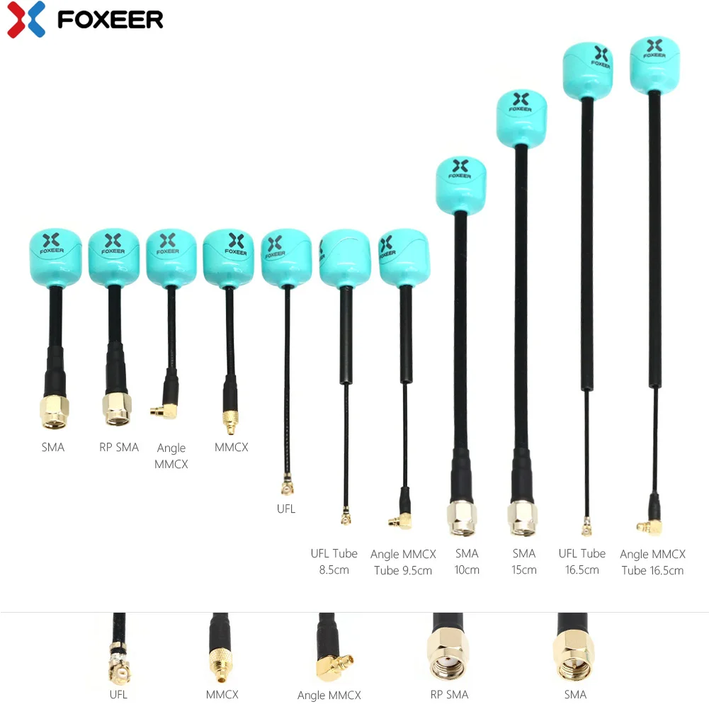 2 Stück Foxeer Lollipop 4/Plus Omni 5.75G 2.6DBI Mini-Antennen-Set für RC FPV Drohne Rechts- & Linkshänder Zirkulare Polarisation SMA/MMCX