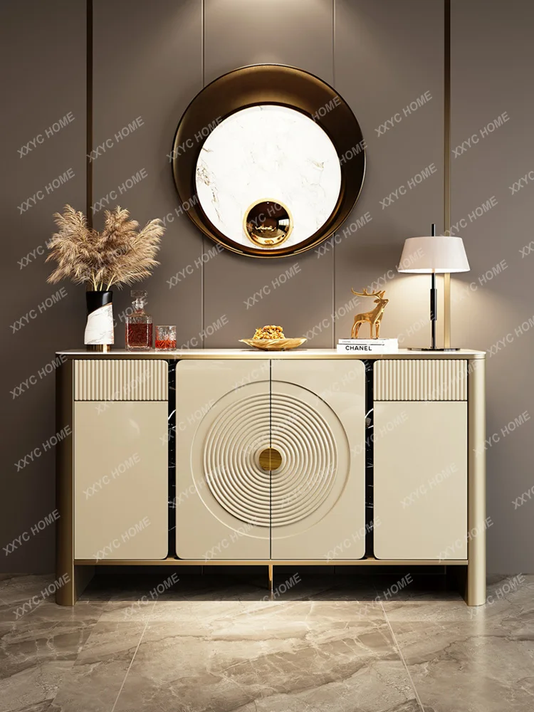 Y High-end Villa Entrance Front Door Living Room Decorative Rock Slab Storage Cabinet