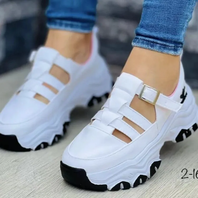 New Thick-soled Women's Sports Shoes Fashion Casual Comfortable Slip-on Flat Shoes Women's Heightening Vulcanized Shoes