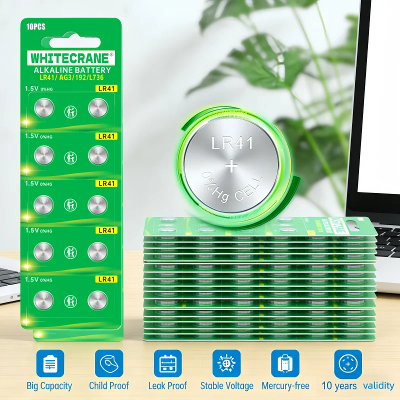 

AG3 Button Batteries Alkaline 1.5V LR41 SR41 384 392 for Remote Toys Watches Calculators Thermometers LR736 192 LR41 Batteries