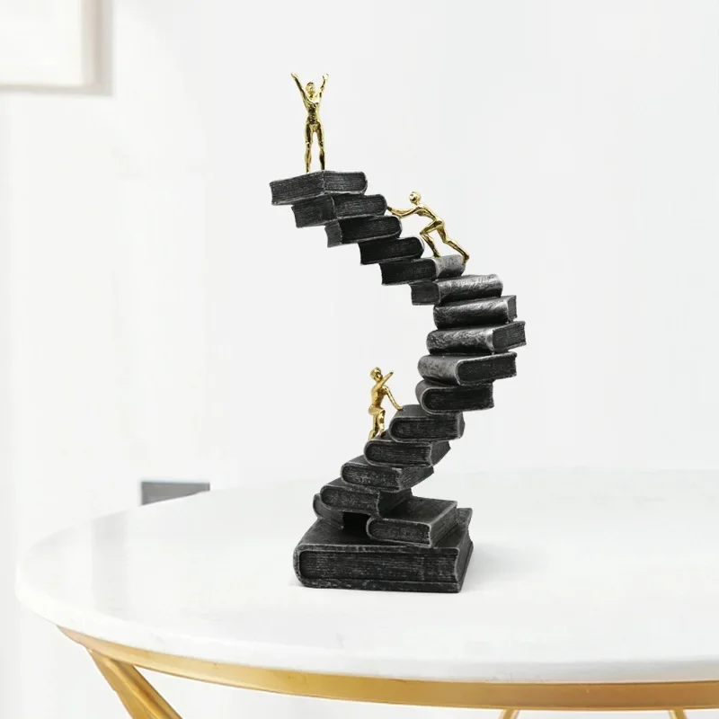Evelyn Spiral Ascending Resin Sculpture Abstract Art Statue Modern Figurine for Indoor Shelf Decor