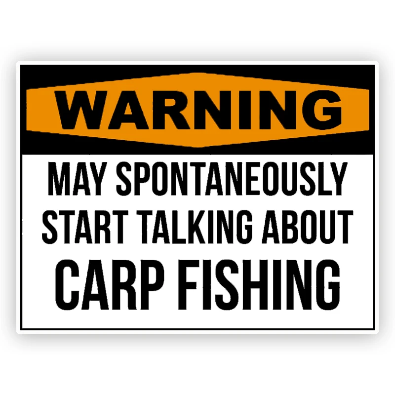 

Funny Warning Carp Fishing Car Stickers Motorcycle Vinyl Decal Waterproof Windshield Auto Accessories #S90325