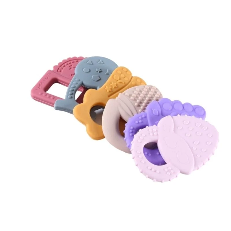 

G2TC Set Of 6 Colorful Baby Teethers Silicone Teething Toy Multiple
