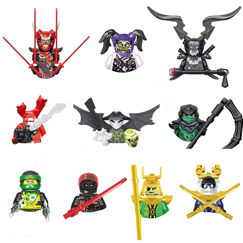 Bloques de construcción de figuras Ninja para niños, juguete de ladrillos de Nya, Lloyd, Lord Garmadon E, Mr. Skull, Wizard, Moro, Omega, Chokun