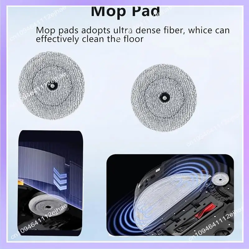 N83R Mop Cloth Pads Replacement Forroborock Saros 10 / G30 Vacuum Cleaner Parts Reusable Washable Mop Pad 12PCS