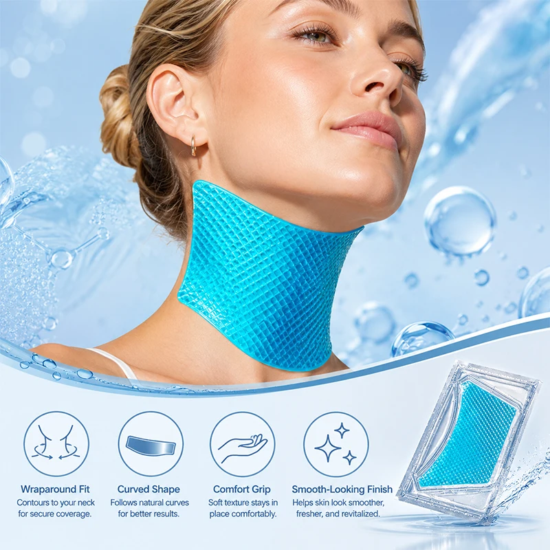 5Pcs/10Pcs/15Pcs Deep Moisturizing Blue Neck Patches/Neck Masks, Neck Mask, Tightens Neck Lines, Hydrates and Moisturizes, Tightens and Brightens Skin, Convenient for Lazy People to Carry, Replenishes Moisture, Suitabl