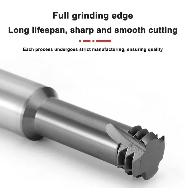 AZZKOR HRC66 Tungsten Steel Carbide 3-tooth thread Milling Cutter Nano Coating CNC Machining Center Cutter M3M5M6M8