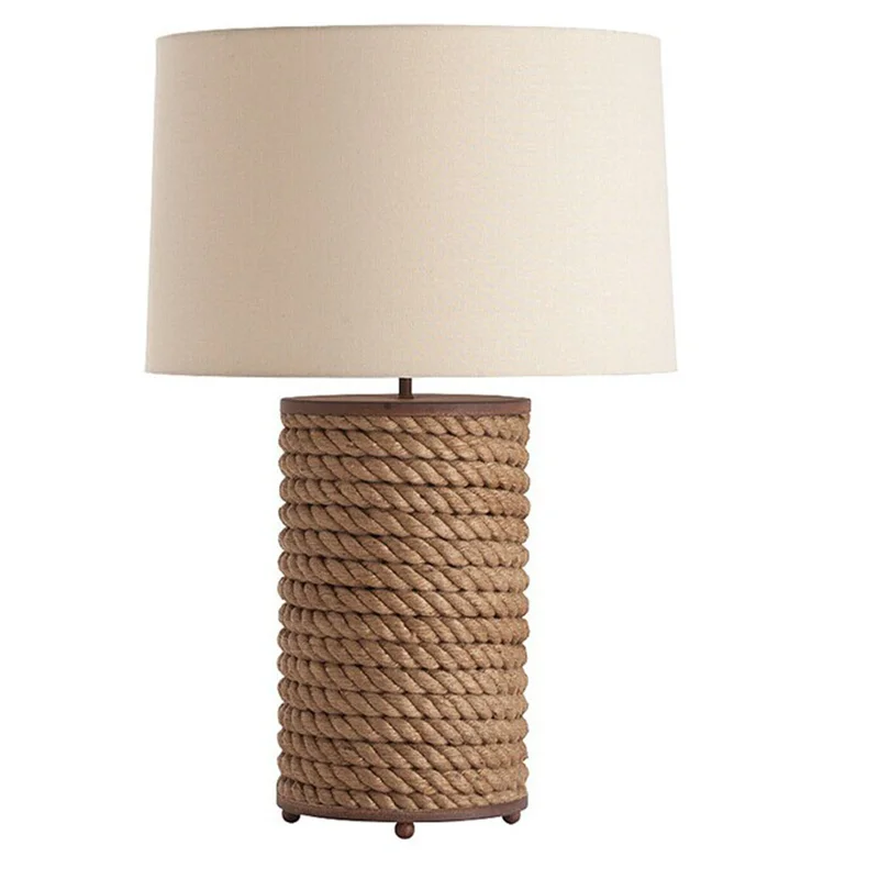 

Villa American country table lamp handmade creative personalized natural hemp rope table lamp simple