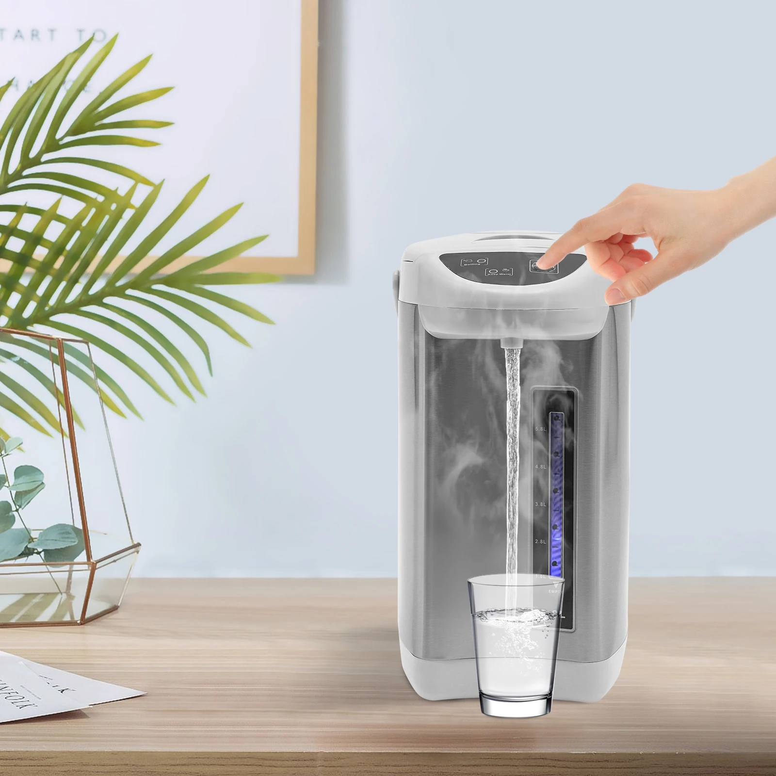 Водонагреватель и подогреватель большой емкости, съемный резервуар для воды из нержавеющей стали 304, электрический чайник 4 л для чая и кофе