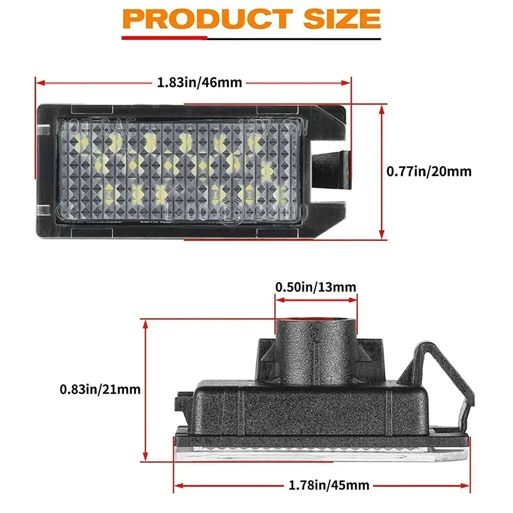 2pcs Car LED Number License Plate Lights White 3W LED License Plate Light For Jeep Grand Cherokee 2014-2020  Car Accessories