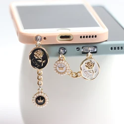 Love Rose Dust Plug Charm Kawaii 3.5MM Jack Anti Dust Cap Type C Dust Protection Stopper Couple Charge Port Plug For iPhone