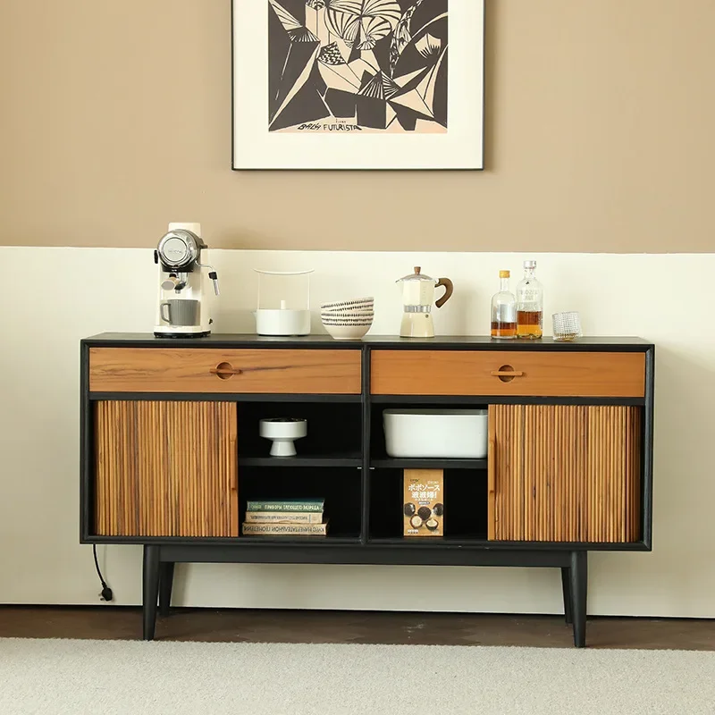 Slow meal side cabinet, antique doorcabinet at the end of the bed, Nordic retro living room, solid wood locker, bucketcabinet