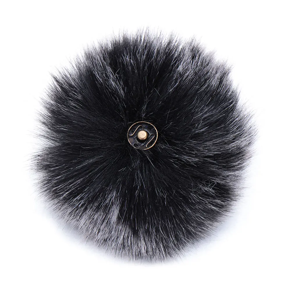 12cm Buckle Women's Fashion Faux Fox Fur Knitted Cap Hats Decor Pompom Ball Hairball Bags Accessories