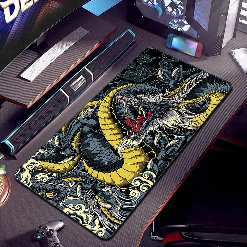 Alfombrillas grandes para ratón de juego, alfombrilla para teclado XXL, accesorios para juegos, alfombrilla para ratón de dragón japonés, alfombrilla para ordenador de oficina, PC, Gamer, portátil
