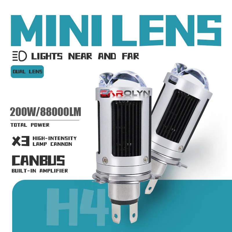 

H4 LED Projector Lens Car Headlight Bulb Kit Motorcycle Light Canbus High Low Beam Plug and play Mini Turbo Moto Lamps for bmw