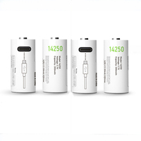 4pcs/lot 3.7V 300mAh 14250 rechargeable lithium battery USB rechargeable PLC device battery charging via type-c charging cable