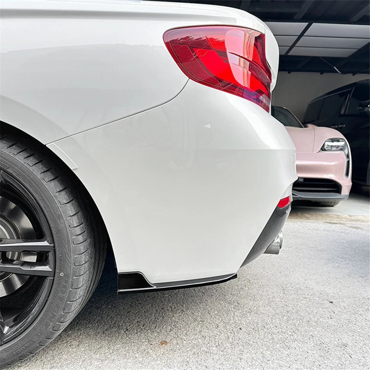 Bumper belakang mobil, Lip Diffuser Splitter Winglet Apron Spoiler untuk BMW 2 Series F22 F23 M Sport 2015-2019 Gloss hitam