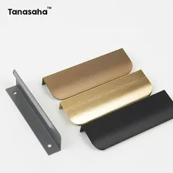 Hidden Cabinet Handles Kitchen Cupboard Pulls Drawer Knobs Aluminum Alloy Handles For Furniture Long Furniture Handles
