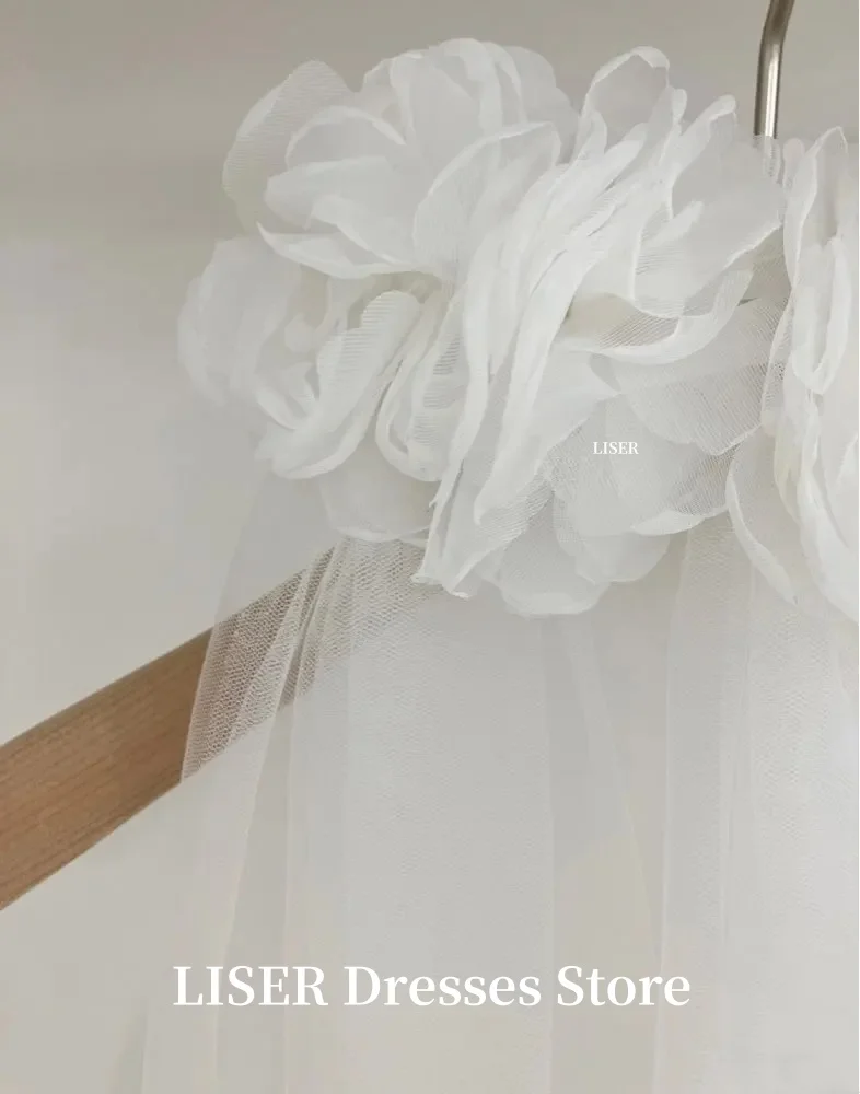 Liser Veil For Wedding Dresses Photo Shoot Silk Tulle Customize Two Pcs Sweet Veil 면사