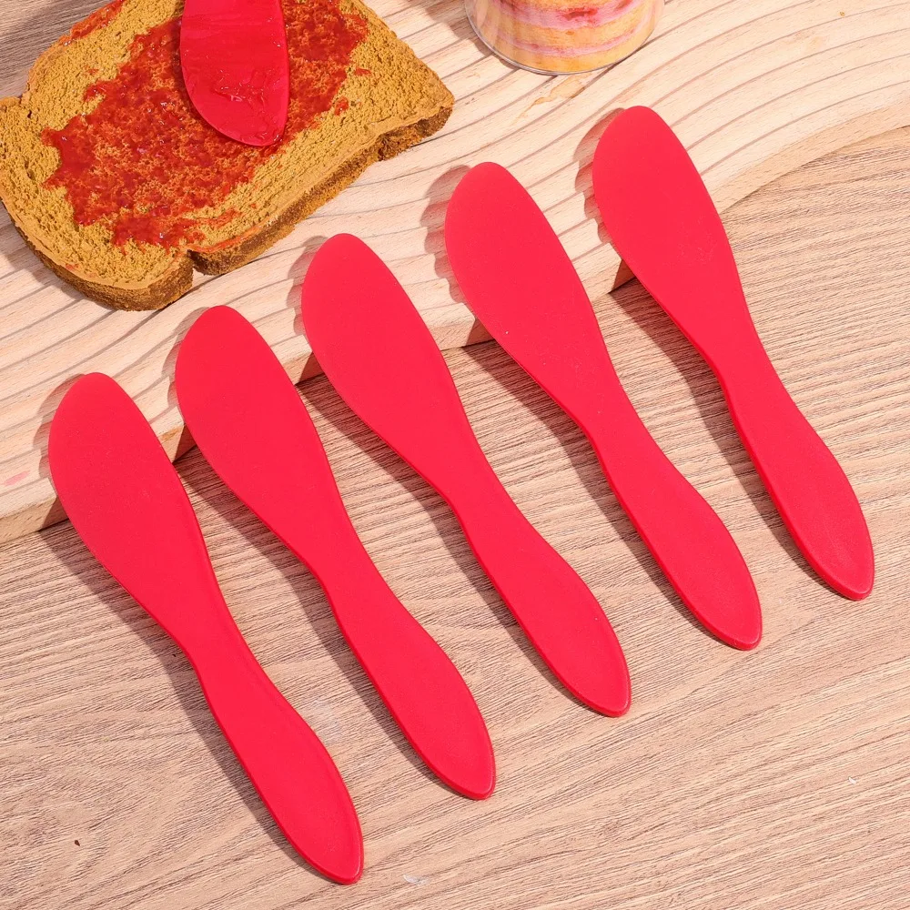 1/5PCS Plastic Butter Knife Portable Long Handle Cheese Cutting Knifes Multi-purpose Bread Cream Spreaders Home Kitchen Gadgets