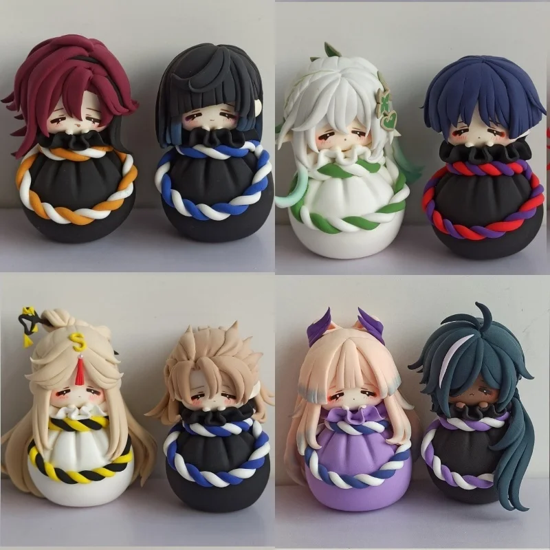 

Genshin Impact Scaramouche Kaeya Steamed Stuffed Bun Shape 7cm Anime Figure Kawaii Toy Q Figural Clay Making Model Gift Keychain