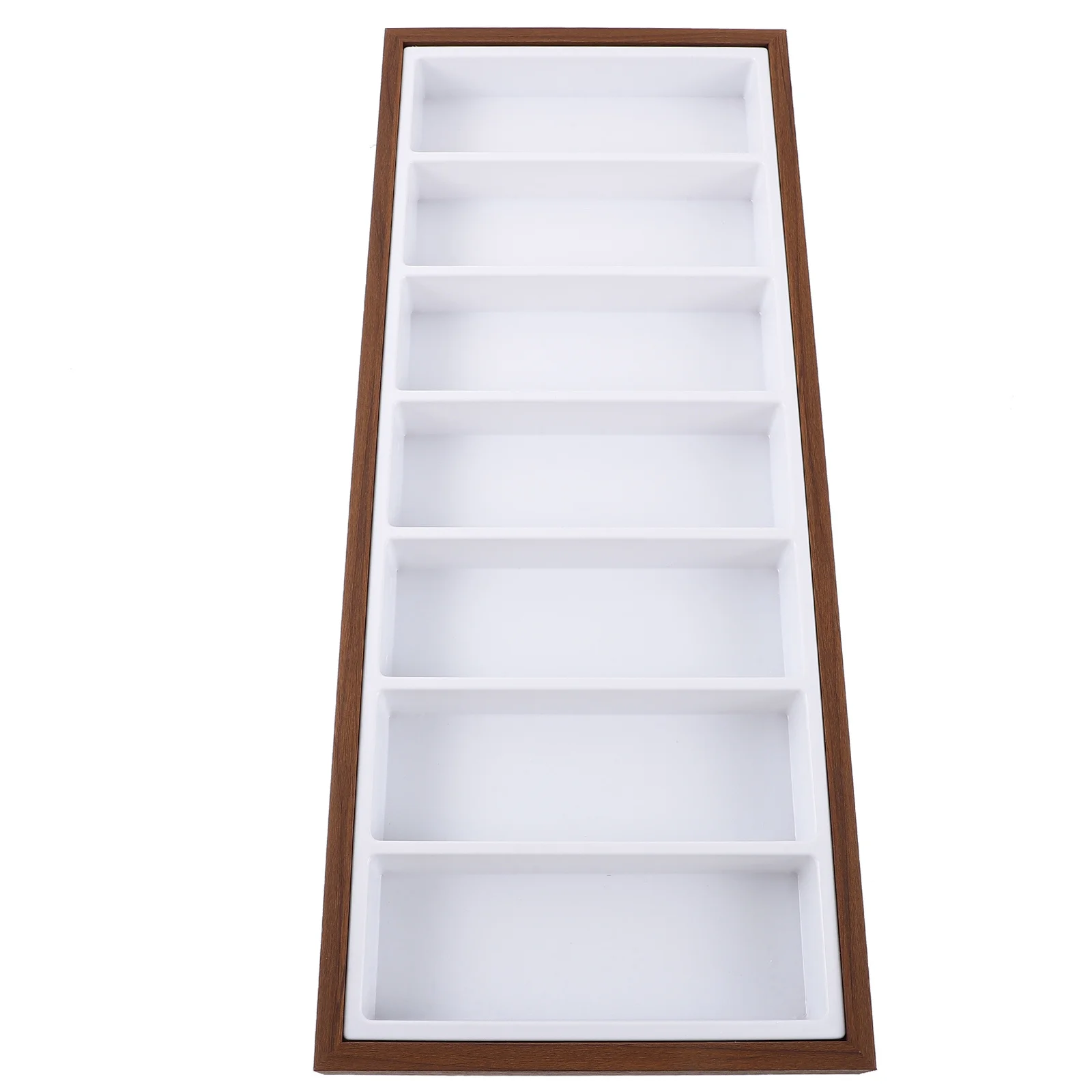 

7 Pairs Wooden Sunglasses Storage Box Multi-Functional Eyewear Organizer Display Holder For Home Shop Cabinet Use Density Board