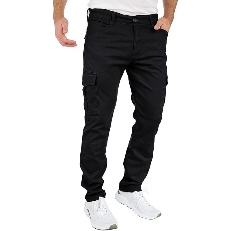 Pantaloni cargo da uomo vintage primavera autunno streetwear moda tinta unita pantaloni multitasche per uomo pantaloni slim casual quotidiani