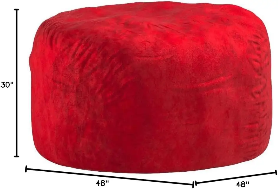 

Кресло-мешок: Giant 4' Мебель-мешок из пены с эффектом памяти — большой диван с мягким чехлом из микроволокна — Red Furry — Прямые продажи с фабрики