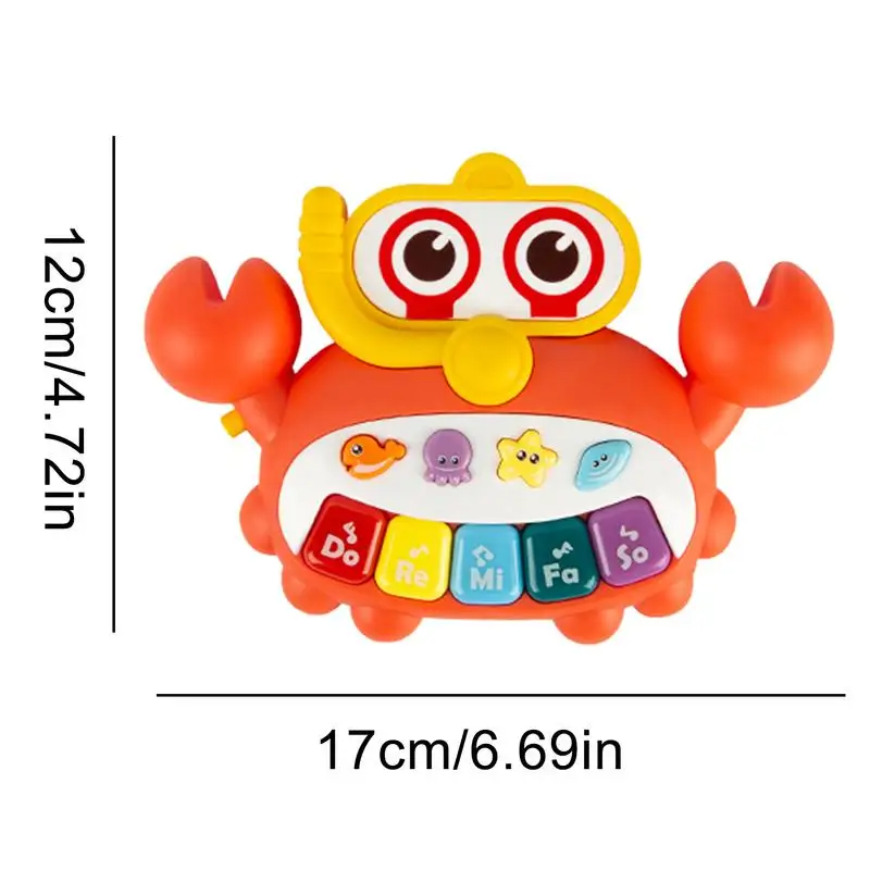 Jouet de piano coule en forme de crabe et d'oiseau pour bébé, clavier de musique, jouets précoces pour enfants, batterie 62