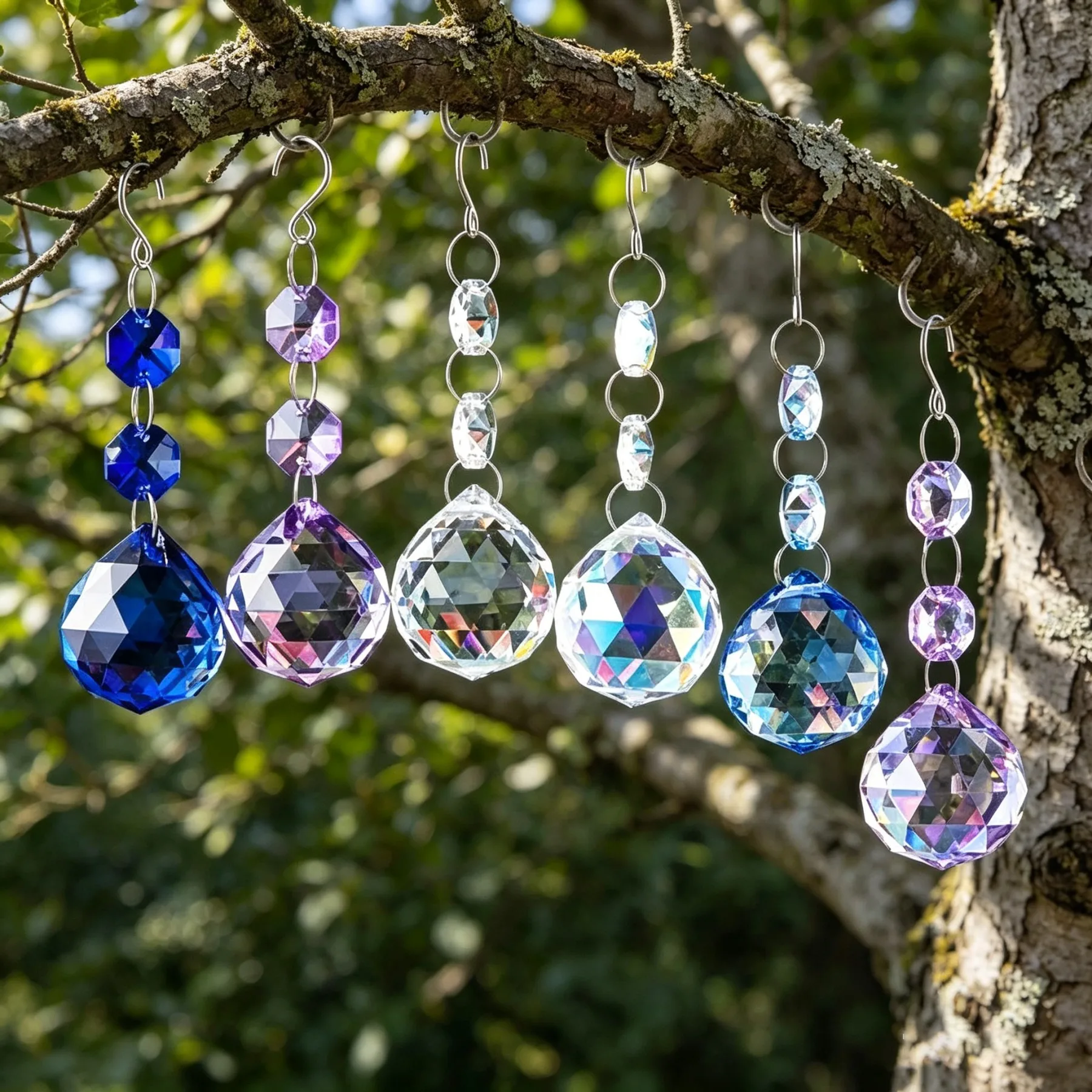 5pcs Crystal Faceted Ball Sun Catcher - Sparkling Prism Window Decor for Christmas Halloween, Door Curtain Pendant Pearl Lightin