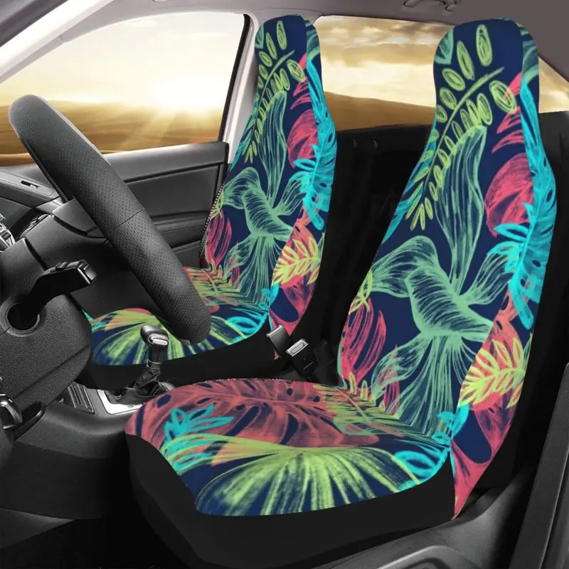 Leaf Art Pattern Car Seat Covers Pair of Auto Parts Front Seat Covers Car Seat Protectors Fits Most Printed Seat Covers