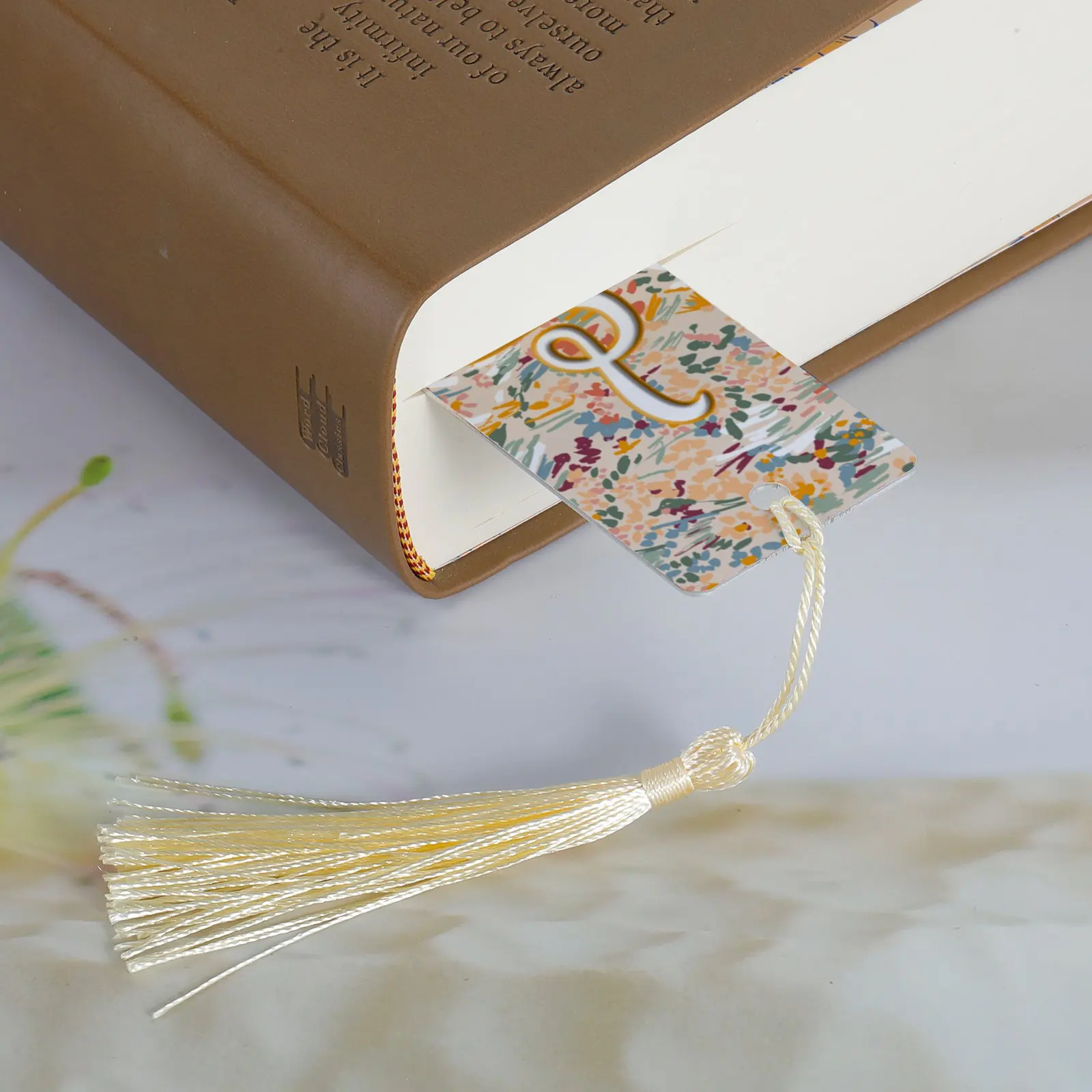 Personalized Background Flower Bookmarks Book Lovers Gift Vintage Bookmark Custom Name Book Mark Reader Read Bookmark Accesories