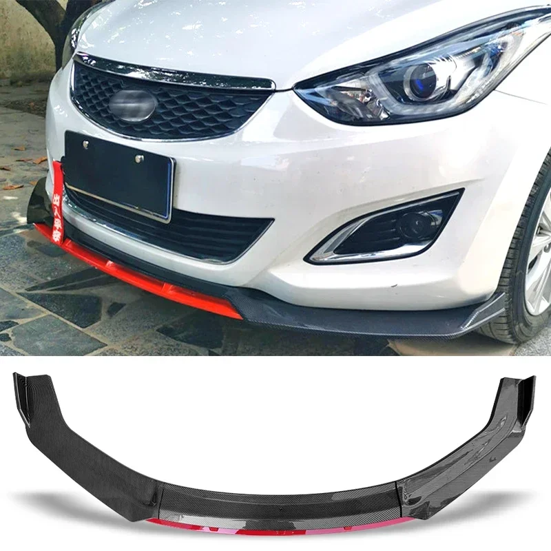 Splitter for Hyundai Elantra 2012 - 2015 Front Bumper Spoiler Gloss Black Protector Plate Lip Type DGS Body Kit Carbon Surface