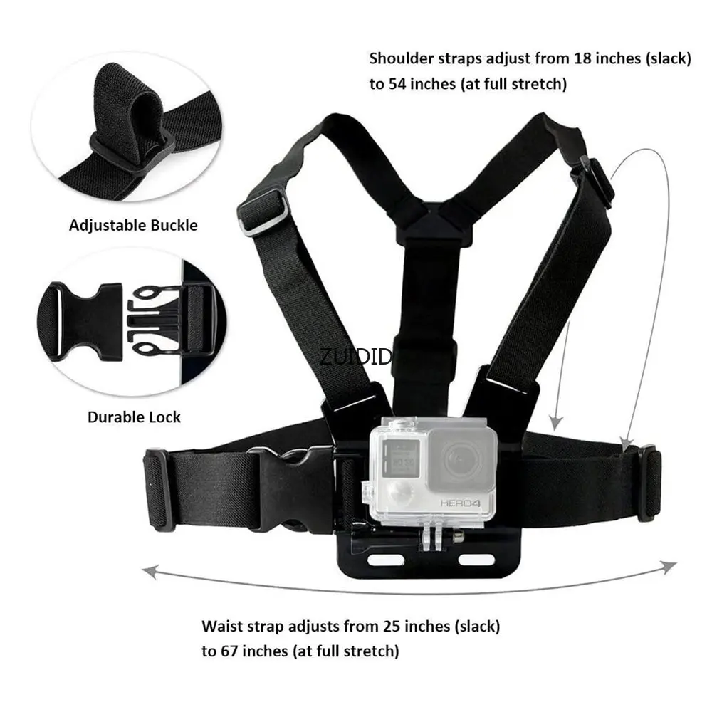 Chest Strap Head Strap Belt For GoPro Hero 12 11 10 9 8 Black Xiaomi Yi 4K Sjcam Sj4000 Insta360 Action Camera Accessories Mount