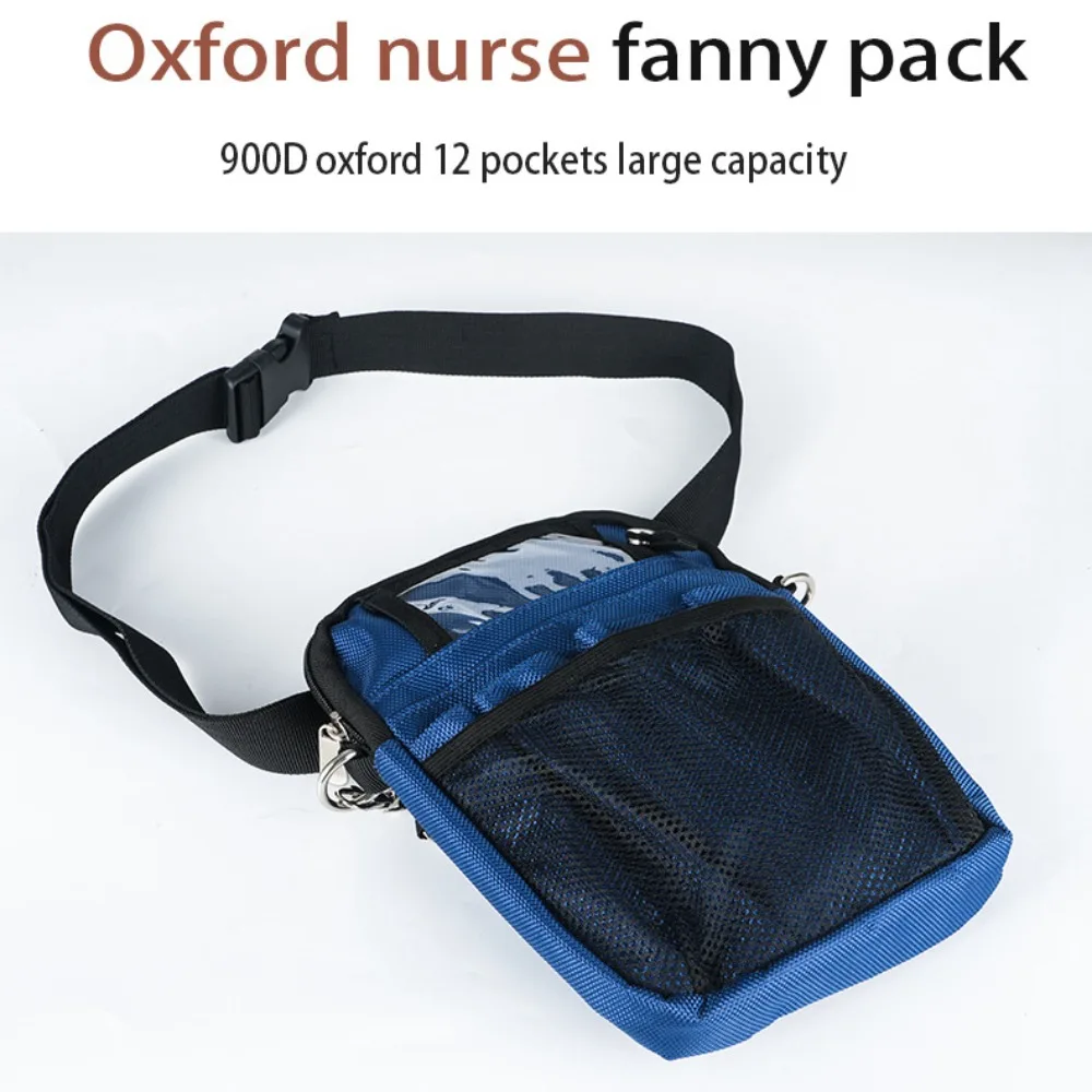 900D Nylon Nurse Pouch Multi Pocket Adjustable Nurse Tool Storage Bag Large Capacity Multiple Wearing Methods Nurse Waist Bag