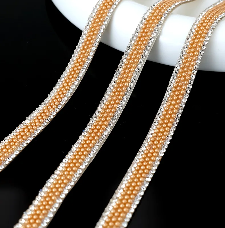 10 Yard Strassbänder Glitzer Kristall Diamant DIY Handwerk Selbstklebende Perlenrolle Hochzeit Party Festival Geschenk Dekoration – Detail 3