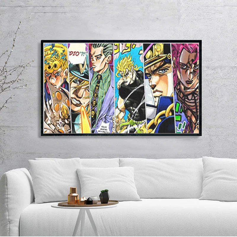 Nowe Anime DIY diamentowe malowanie JoJo S dziwaczna przygoda haft obraz pełny kwadratowy krzyż zestaw do szycia mozaika ścienna kij