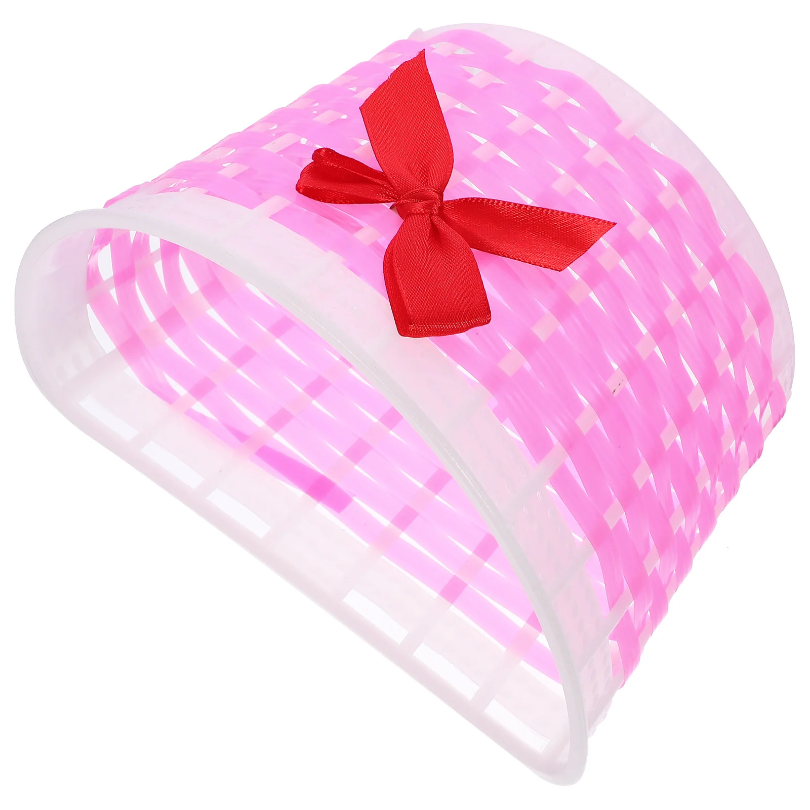 

1 Set Kids Bike Front Basket Plastic Detachable Handlebar Storage Container Pink Hanging Net Basket For Cycling Outdoor Ride