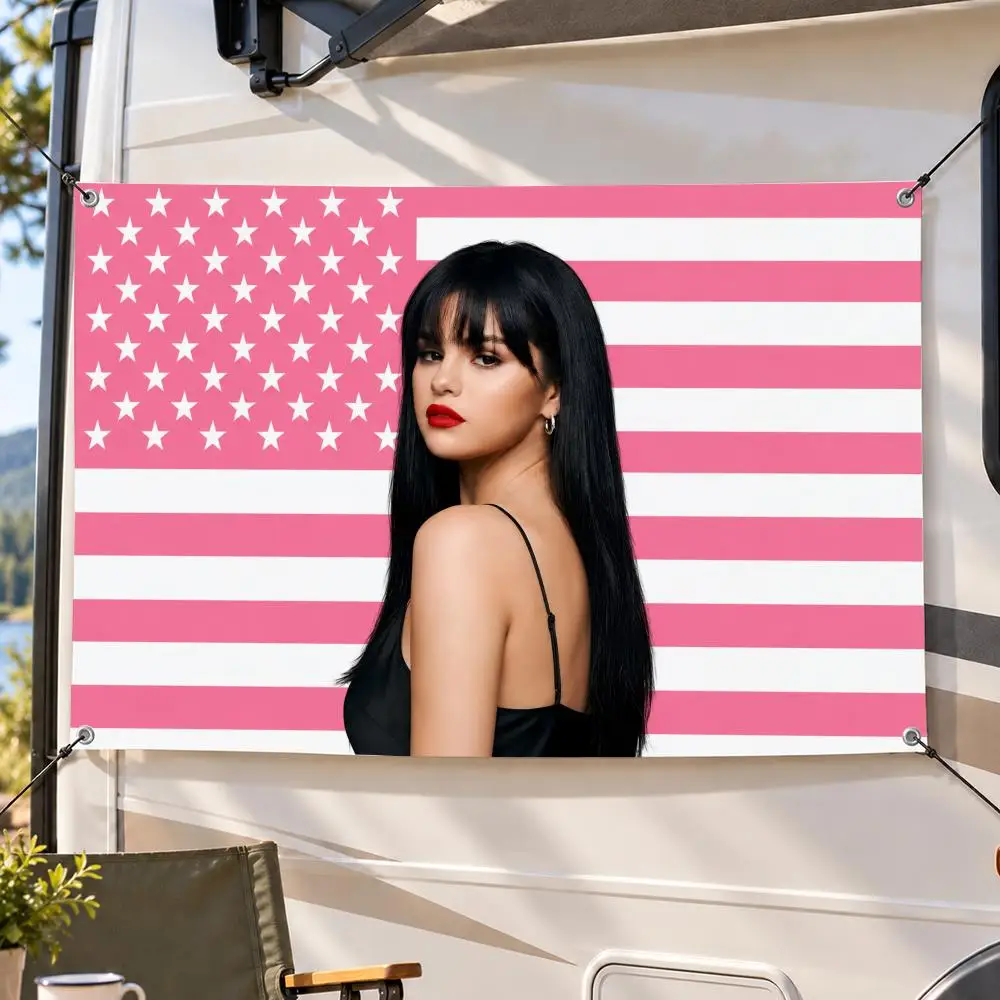 Music Pop Artist Selena Gomez Flags Decorative Flag Banner Indoor Outdoor Garden Yard Patio Party Camping Wall Decor Gift