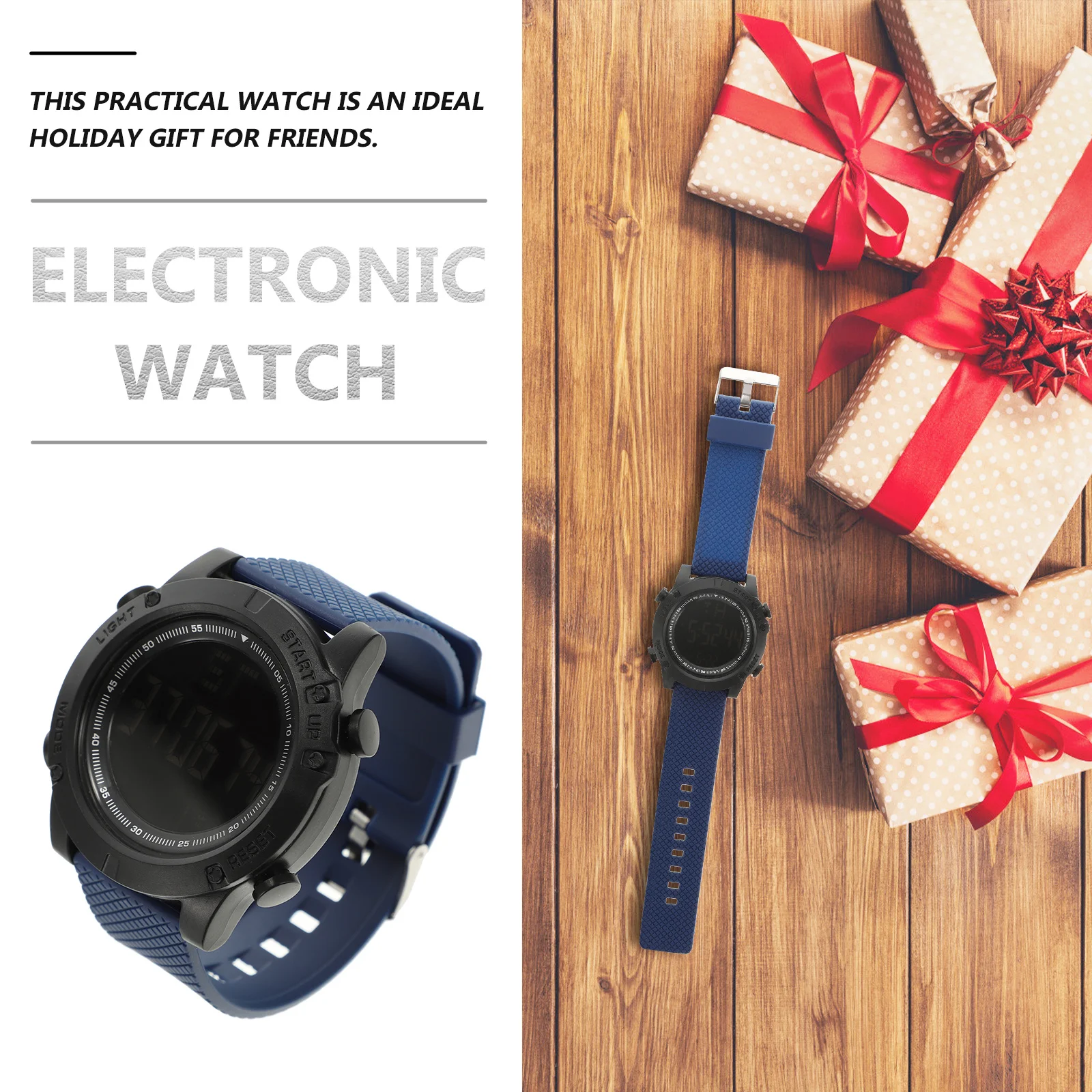 Waterproof Digital Electronic Watch Adjustable Strap Luminous Multifunction Outdoor Student Wristwatch Electronic Watch